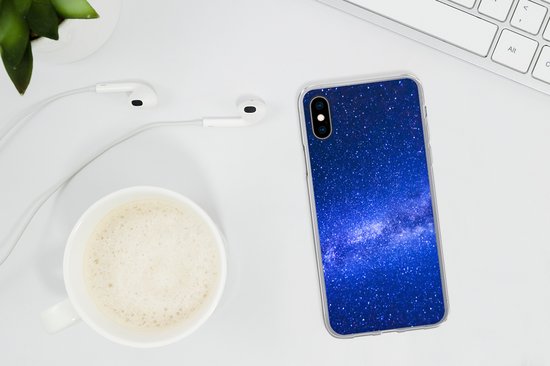 Coque iPhone X - Ciel étoilé - Univers - Blauw - Siliconen