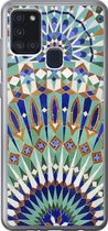 Geschikt voor Samsung Galaxy A21s hoesje - Een Marokkaanse mozaïekmuur met verschillende vormen - Siliconen Telefoonhoesje