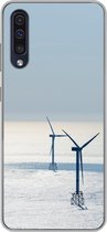 Geschikt voor Samsung Galaxy A30s hoesje - Noordzee - Windmolen - Zon - Siliconen Telefoonhoesje