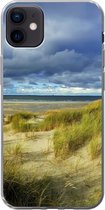 Geschikt voor iPhone 12 mini hoesje - Noordzee - Vlieland - Duinen - Siliconen Telefoonhoesje