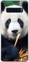 Geschikt voor Samsung Galaxy S10 Plus hoesje - Panda - Bamboe - Natuur - Siliconen Telefoonhoesje