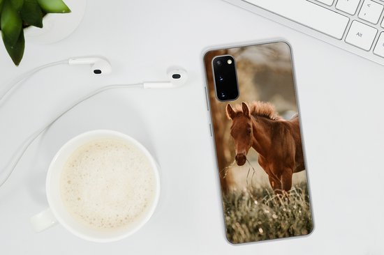 Coque Samsung Galaxy S20 - Cheval - Lumière - Prairie - Coque de téléphone en Siliconen