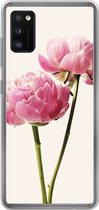 Geschikt voor Samsung Galaxy A41 hoesje - Bloemen - Bloesem - Roze - Siliconen Telefoonhoesje