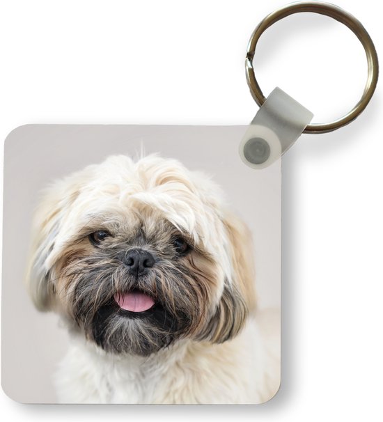 Sleutelhanger - Uitdeelcadeautjes - Portret close up van een Shih Tzu hond - Plastic