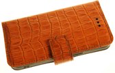 Made-NL Handgemaakte ( Apple iPhone SE ) book case Bruin  robuuste glans leer