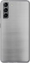 Geschikt voor Samsung Galaxy S21 hoesje - Metaal print - Zilver - Lijn - Grijs - Structuur - Siliconen Telefoonhoesje