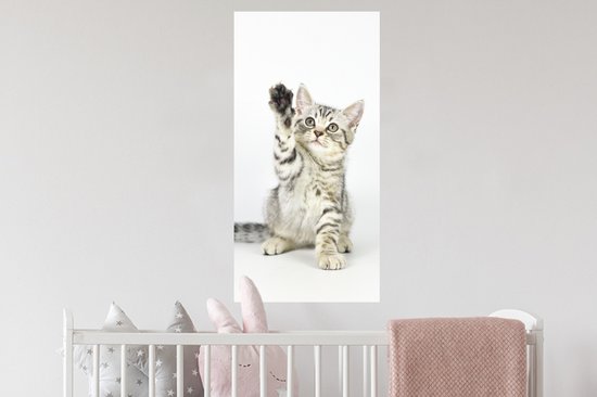 Stickers muraux - Chaton - Patte - Wit - 40x80 cm - Film Adhésif