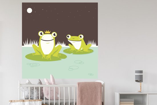 Stickers muraux - Film adhésif - Grenouilles - Nénuphar - Water - 120x120 cm - Film adhésif - Stickers muraux chambre enfant - Papier peint autocollant XXL - Papier peint autocollant - Film adhésif