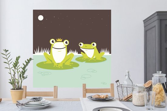 Stickers muraux - Film adhésif - Grenouilles - Nénuphar - Water - 120x120 cm - Film adhésif - Stickers muraux chambre enfant - Papier peint autocollant XXL - Papier peint autocollant - Film adhésif