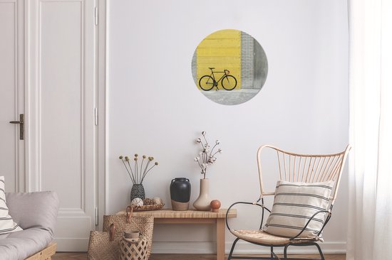 WallCircle - Wandcirkel ⌀ 30 - Een racefiets op een industriële achtergrond - Ronde schilderijen woonkamer - Wandbord rond - Muurdecoratie cirkel - Kamer decoratie binnen - Wanddecoratie muurcirkel - Woonaccessoires