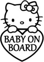 Baby On Board (wit) (20x15cm) Hello Kitty