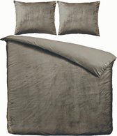 Velvet Couture Dekbedovertrek - 200x200/220 cm - Velvet Touch - Taupe
