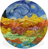 WallCircle - Wandcirkel ⌀ 60 - Van Gogh - Sterrennacht - Oude Meesters - Ronde schilderijen woonkamer - Wandbord rond - Muurdecoratie cirkel - Kamer decoratie binnen - Wanddecoratie muurcirkel - Woonaccessoires