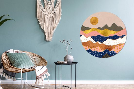 Papier peint Circle - Motifs - Goud - Pastel - 100x100 cm - Wall Circle XXL