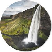 Muismat - Mousepad - Rond - Waterval - Gebergte - Jungle - 50x50 cm - Ronde muismat
