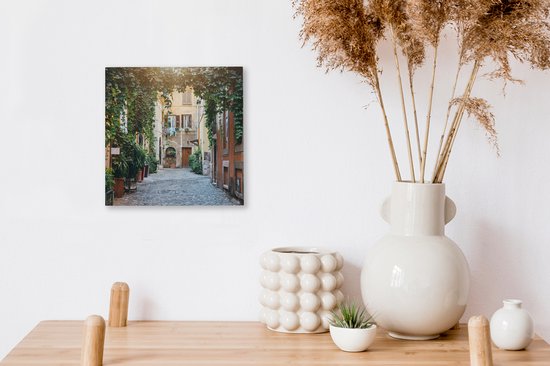 Tableau sur toile Italie - Rue - Lierre - 20x20 cm - Décoration murale