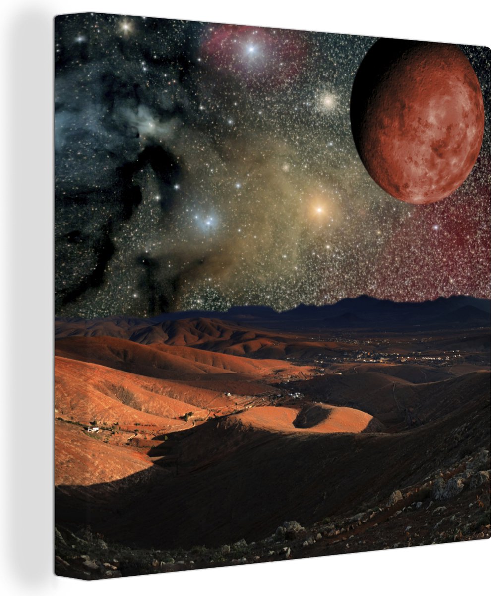 Tableau Déco Murale Cosmos Planètes - Impression Sur Toile 90x30cm - Moderne - ARTTOR - Neuf