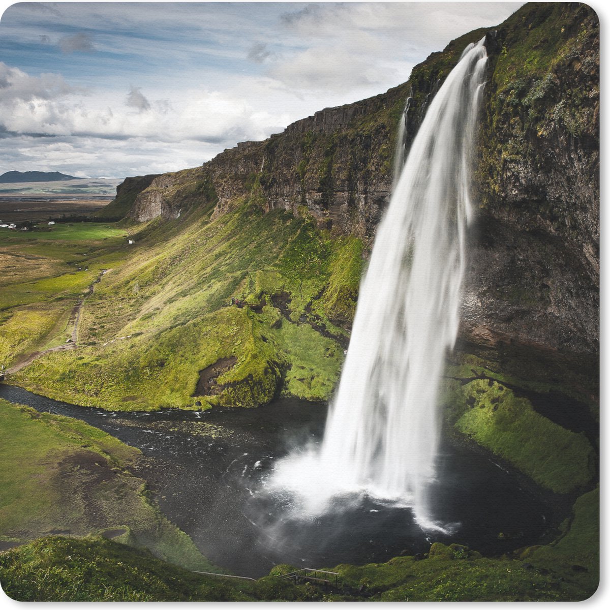 Muismat 20x20 cm - Mousepad Waterval - Gebergte - Jungle - Muismatten