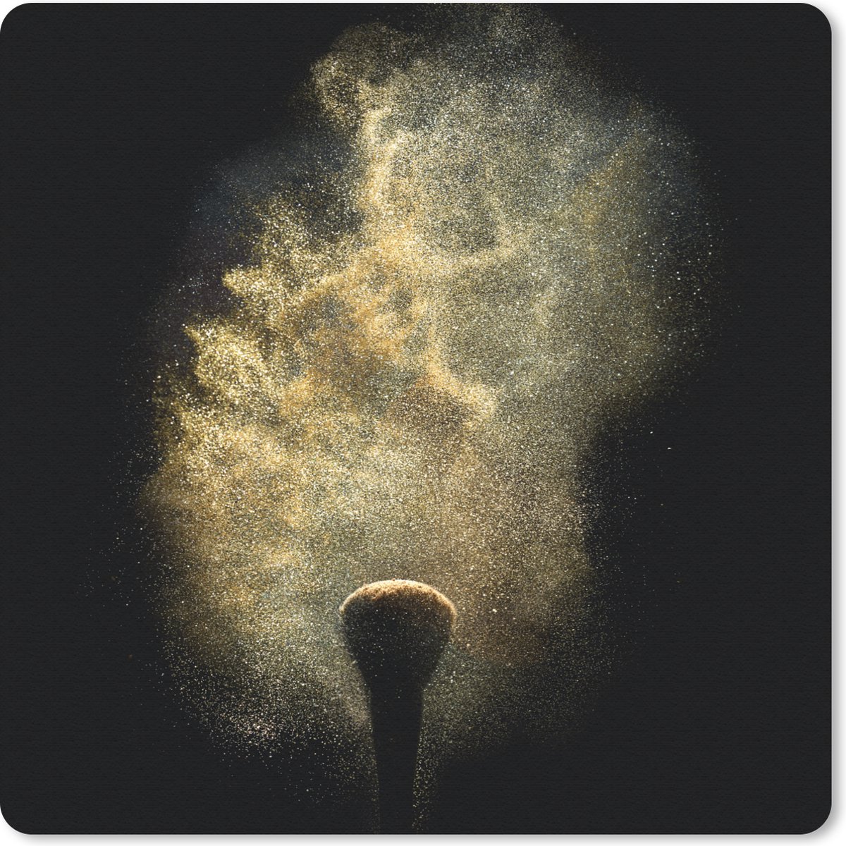 Muismat 30x30 cm - Mousepad Goud poeder op een zwarte achtergrond - Muismatten