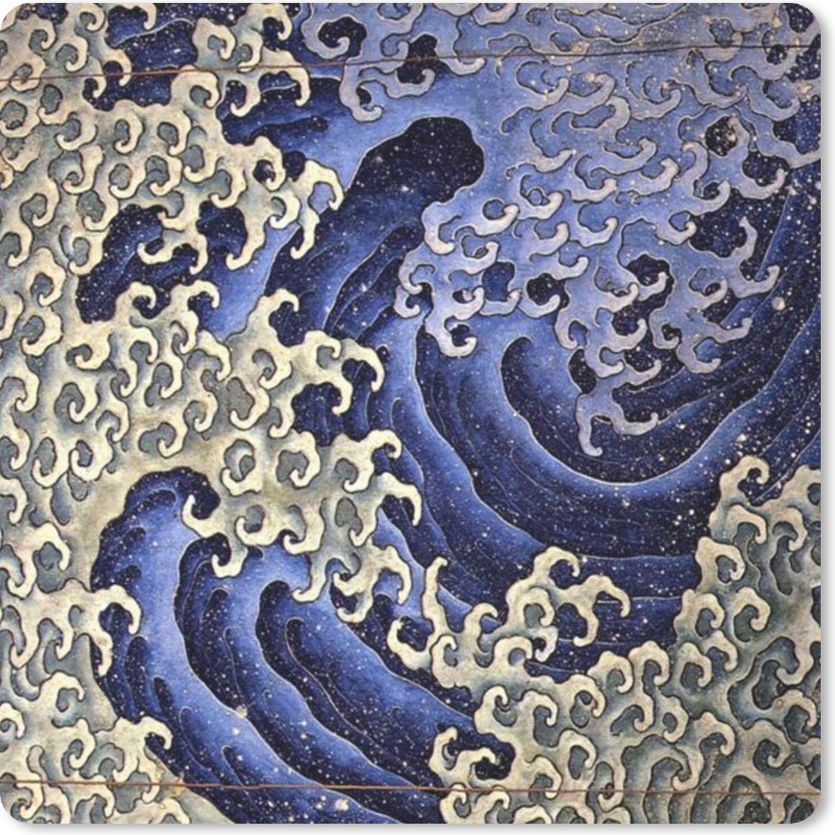 Muismat 30x30 cm - Mousepad Mannelijke golf - schilderij van Katsushika Hokusai - Muismatten