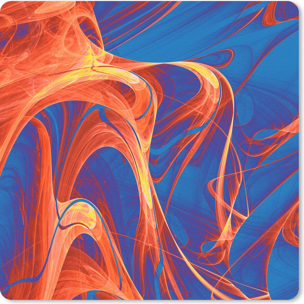 Muismat 30x30 cm - Mousepad Kunst - Golven - Kleur - Psychedelisch - Muismatten