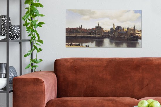 Tableau sur Toile Vue de Delft - Johannes Vermeer - 80x40 cm - Décoration murale