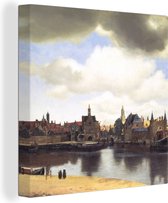Canvas Schilderij View of Delft - Johannes Vermeer - 20x20 cm - Wanddecoratie