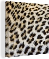 Canvas Schilderij Close-up vacht luipaard - 50x50 cm - Wanddecoratie
