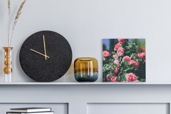 Tableau sur toile Belle rose rose dans un jardin d'été - 20x20 cm - Décoration murale