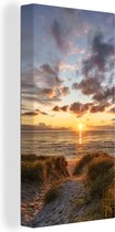 Peinture sur toile Coucher de soleil coloré sur les dunes calmes - 40x80 cm - Art Décoration murale