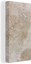 Canvas Schilderij Marmer met beige en wit - 20x40 cm - Wanddecoratie