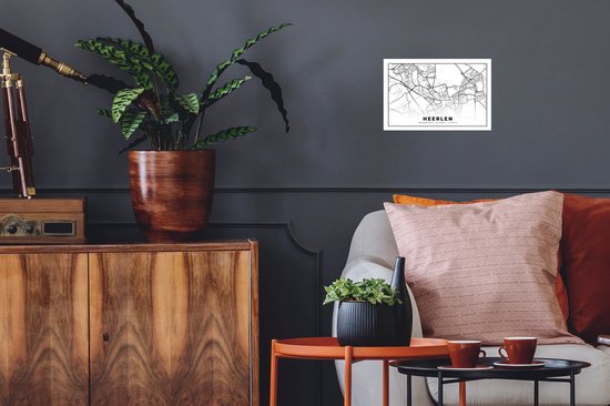 Stickers Stickers muraux - Plan de la ville - Heerlen - Pays- Nederland - 30x20 cm - Feuille adhésive - Carte