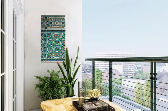 Tuinposter 30x60 cm - Tuindecoratie Een traditionele Marokkaanse mozaïekdecoratie - Poster voor in de tuin - Buiten decoratie - Schutting tuinschilderij - Tuindoek muurdecoratie - Wanddecoratie balkondoek
