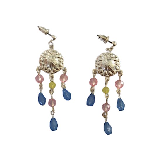 Oorhangers - Candy - Met roze en blauwe hangertjes - Damesdingetjes