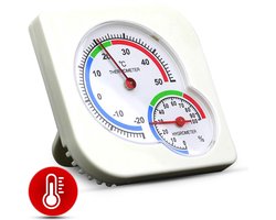 Professor Q - Thermometer/Hygrometer Analoog - Analoog Thermometer en Hygrometer in 1 - Binnen en Buiten – wit