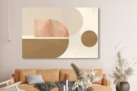 Toile Peinture Rose - Design - Abstrait - 150x100 cm - Décoration murale
