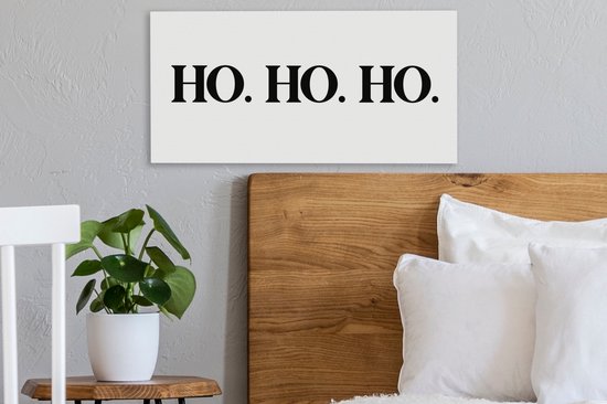 Tableau sur toile Père Noël - Ho ho ho - Citations - Proverbes - Noël - 40x20 cm - Décoration murale