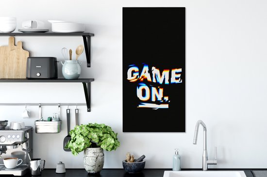 Tableau Peinture Gaming - Jeu - Citation - 40x80 cm - Décoration murale