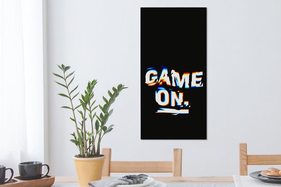 Tableau Peinture Gaming - Jeu - Citation - 40x80 cm - Décoration murale