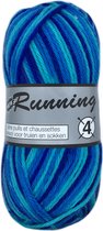 Lammy yarns New Running 4 blauw turquoise (905) - 1 bol sokkenwol - pendikte 3 a 4mm - 50 gram