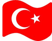 Turkse Vlag - Turkije - Sticker - Autosticker - Hoogte 15 cm Breedte 12 cm