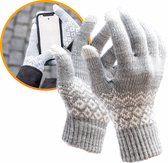 R2B® Touchscreen handschoenen heren / dames winter - Maat S/M - Grijs - Model Brugge - Scooter / Fiets / Wandelen
