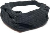 Fashtival | Haarband Donker Groen Geribbeld Knoop | Elastisch | Bandana | Ribbed Roxy