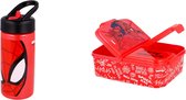 Spiderman lunchbox/broodtrommel multi compartimenten (incl.  drinkbeker van 400ml)