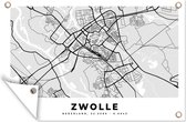 Tuindecoratie Kaart - Zwolle - Nederland - 60x40 cm - Tuinposter - Tuindoek - Buitenposter