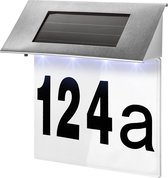 Huisnummer Met Verlichting Set - Huisnummerbord - Solar Lamp - LED - Voor Huis - Zonnepaneel - Met Nummers & Letters - RVS