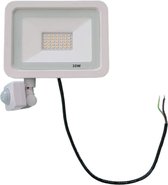 30W LED Breedstraler met Extra Vlakke Twilight Bewegingsmelder IP65 WIT - Wit licht