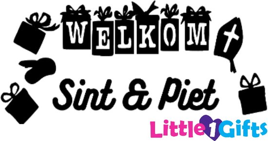 Little1Gifts - Sinterklaas - Raamsticker - Welkom sint en piet - groot