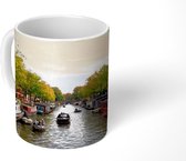 Mok - De Brouwersgracht in Amsterdam met woonboten aan beide kanten - 350 ML - Beker