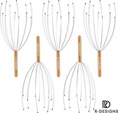 R-designs - Hoofdmassagespin - Scalp Massager - Massage Apparaat - Goud - 5 Stuks